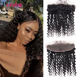 Lace Wigs Perstar 13X4 Inch Pre Plucked Frontal Closure Brazilian Deep Wave Human Hair Free Part with Baby 230920