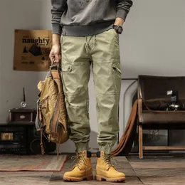 Мужские весенне-осенние брюки в тактическом стиле в стиле яппи, весенние повседневные брюки до щиколотки, мужские