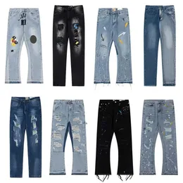 Galeriler Bölümü Erkekler Jean Sıkıntılı Yırtık Bisikletçiler Man Lüks Tasarımcı Kotu İnce Fit Motosiklet Biker Denim Erkekler İçin Siyah Pour Hommesxrsi