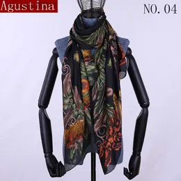 Women's Cape Scarf silk scarves winter scarfs hijab women shawl sjaal wrap luxury print fallow designer brand quality peacock schal ethnic s L230920