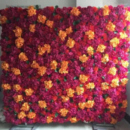 Dekorativa blommor konstgjorda siden rose hortensia blommvägg paneler bröllop bakgrund dekoration löpare scen salong maison luxe tongfeng