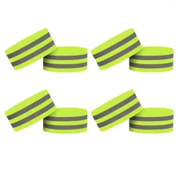 Knee Pads 8pcs Safety Gear Reflective Wristband Outdoor Sports Riding Running Armband Ankle Hiking Cycling Jogging Leg Walking 35x5cm