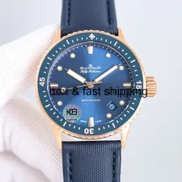 Titta på Boper Luxury 5100 Fifty Fathoms Bathyscaphe 43.6mm Designer Search Men's Watch Automatic Mechanical Form Calender Glow Waterproof Fzek