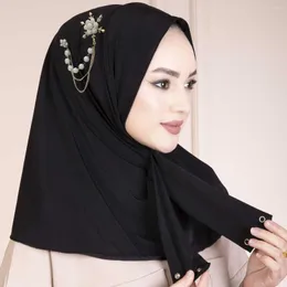 民族服ラマダン実用的な準備ができたインスタントヒジャーブスカーフショールスナップカジュアルソリッドカラーファッション女性イスラム教徒ムバラクアバヤターバン