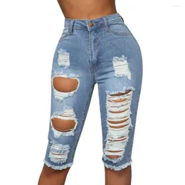 Women's Jeans 2023 Blue Soft Denim Shorts Forwomen Summer Stretch Light Weight Jean Short Female Pockets Wash Hole