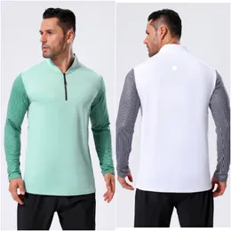 LL-A9 Yoga Outfit Mens Train Basketball Running Gym Tshirt Exercise Fitness Wear Sportwear Loose Shirts Outdoor Tops Long Sleeve Elastic Breathable6789
