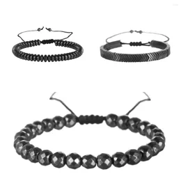 Bangle ZG Hematite Pär med armband för män Kvinnor Geometrisk kreativitet Kärlek Vävande armband Personliga justerbara smycken