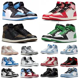 Jumpman 1 Basketball Shoes Retros Men Women 1s highs Palomino Spider UNC Toe Lucky Green Chicago Lost and Found SE Sneakers University Blue Patent Bred Trainers 36-47