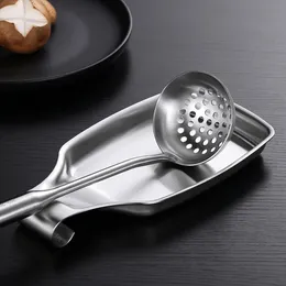 Utensílios de cozinha de aço inoxidável colher resto titular tampa metal suporte pote prateleira espátula concha prateleira acessórios cozinha cozinhar suporte rack 230920