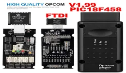 Opel OPCOM V199 with PIC18F458 FTDI Opcom OBD2 Auto OBD Diagnostic Scanner Tool OP COM CAN BUS Interface Kit Software USB Update8555324
