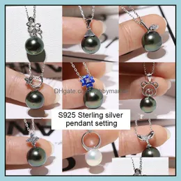 Jewelry Settings 24 Styles New Pearl Necklace S925 Sliver Pendant Diy Women Fashion With Chain Gift Drop Delivery Dhgarden Otorq