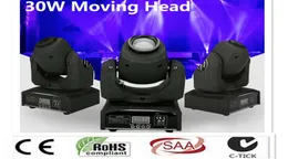 DMX Stage Spot Moving LED Mini Moving Head Light 30W DMX dj 8 gobos efeito luzes de palco9621642