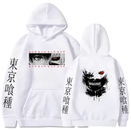 メンズフーディーズスウェットシャツアニメTokyo Ghoul Hoodies Ken Kanekiグラフィック印刷スウェットシャツ男性カジュアルヒップホップストリートウェアカップルプルオーバールーズフーディー230920