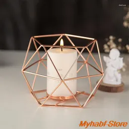 Ljushållare ihåliga te ljushållare ljusstake metall geometrisk tealight votive för skrivbordsdekorfestartiklar