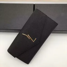 Portamonete nere borsa da donna di design porta carte lunghe in pelle portamonete di grande capacità moda portafoglio di design semplice per uomo elegante xb064