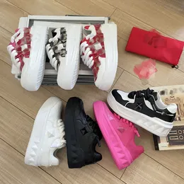 Bir Stud Platform Sıradan Ayakkabı Düz ​​Nappa Calfskin Deri Rhinestone Koşu Ayakkabı V Stil Erkek Kadın Tuval Spor Kekeleri Kadın Jogging Fitness Ayakkabı Eğitmenleri