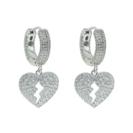 Hie Broken Heart Dangle Charm Hoop For Lady Geometric Hanging Earrings Female Big Modern Jewelry Oorbellen Accessories Bu8V6 Vncno278E