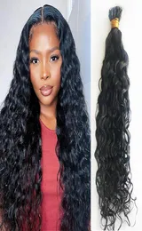 Water Curly Nano Ring Echthaarverlängerungen für schwarze Frauen 100 Stränge 100 Remy Haare natürliche Farbe8244046