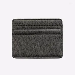 Korthållare Vegan Leather Slim Holder Soft PU -fall täcker med 6 slots och 1 byt slotanpassade initialer namn