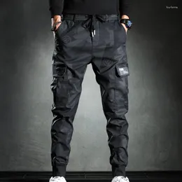 Calças masculinas 2023 sweatpants homens camuflagem elasticidade militar carga cordão multi bolsos bottoms casual jogger calças