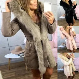 Abrigos Mujer Invierno Kobieta długa wełniana płaszcz elegancki mieszanka płaszcza szczupła żeńska futra kurtka odzieżowa chaqueta mjer manteau208g