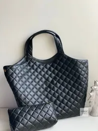 Mirror quality diamond quilted genuine leather designer shoulder luxurious soft lambskin unstructured shape lightweight beach shopping bag icare maxi tote