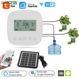 Vattenutrustning WiFi Tuya med solpanel Digital Watering Irrigation Timer Micro-Drip Irrigation Controller Intelligent Automatic Water Timer 230920