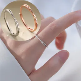 Mobius Ring Charm Silber Twist Kreuz Zirkon Offene Ringe für Frauen Unendliche Liebe Gitfs Einstellbar Hochzeit Brautschmuck Großhandel YMR033