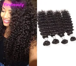 Indian Human Hair 4 Bundles Deep Wave Curly 8-28inch Hair Extensions 4 Pieces/lot Double Wefts Wholesale Yiruhair7037393