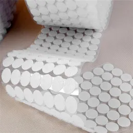 350 PCS Magic Nylon Coin Sticker Double Sided Adhesive Hooks Loops Disks White Round Pads Dot Fastener Tape Sewing266a