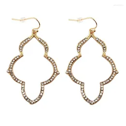 Dangle Earrings Pave Shiny Glass Rhinestones ARABESQUE CHANDELIERS Drop For Women