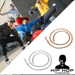 Catene da uomo placcate in argento, collana spessa Hip Hop per ballare