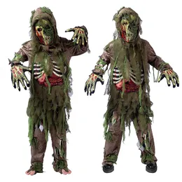 Cosplay Kids Halloween Skidon Living Dead Zombie Costume Cosplay Child Swamp Skull Skull Monster Purim Carnival Party Deluxe Comple 230919