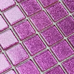 배경 화면 Shinny Pink Purple Crystal Glass Mosaic Tile Kitchen Backsplash 벽 수영장 DIY 아트 샤워 욕실 캐비닛