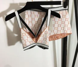2 cores mulheres de malha maiô casa roupas carta jacquard banho sexy decote em v cintura alta biquíni set9402685