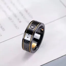 Black ceramics Fashion Style Black White Ceramic Cluster rings bague anillos for mens and women engagement wedding couple jewelry lover gift