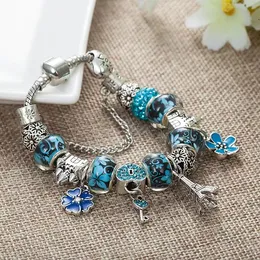 Exquisite Holiday Gift and Valentine's Day Surprise - New Charm Tower Pendant Bracelet for Platinum DIY Beaded Lady Elegant Bracelet with Original Box