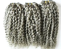 Grey Brazilian kinky curly Hair Weave Bundles 100 Human Hair Bundles 3pcs Natural Non Remy Hair Extensions 3 Bundles Can Buy2624572