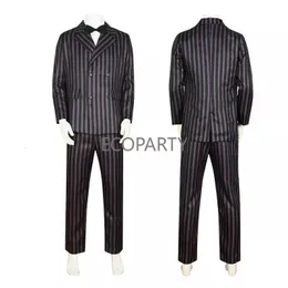 موضوع الأربعاء addams عائلة Gomez Cosplay Costume Wig Men Classic Stripe Suit TIB TILL SUPL SUPL SUPT DEANT HALLOWEEN COLLEY 30 230920