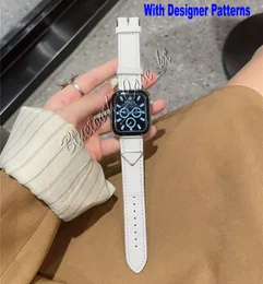 Tiras de couro de designer de moda para a série de bandas de relógio Apple 8 7 6 5 4 3 2 1 SE8 Pulseira Iwatch 40mm 44mm 38mm 42mm 41mm 45mm 49mm Cinturão