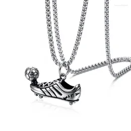 Pendant Necklaces European And American Stainless Steel Sports Shoes Men's Football Necklace