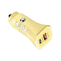 PD -billaddare med USB -kabel QC Dual Port Quick Charge USB Typ C Car Charger för mobiltelefon ZZ