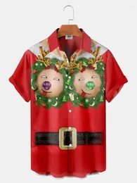 Mäns casual skjortor hawaiian kortärmad skjorta anime kläder julmönster stor storlek nyhet trend 2023