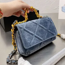 Sacks Designer Stuff Velvet Çanta Kadınlar Crossbody Bags Luxurys İki renkli kalın zincir çanta klasik 19s elmas kafes mini omuz çantası