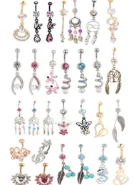 Wholes 20pcs Mix Style Belly Button Ring Body Piercing Dangle Ring Ring Beach Jewelry8461983