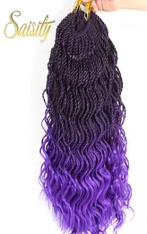 Lans 14 pollici capelli senegalesi all'uncinetto viola ombre intrecciare i capelli onda estremità sintetico nuovo stile sottile trecce all'uncinetto Jumbo Bund1256308