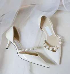 Eleganti sandali Aurelie scarpe da donna décolleté Kittenheel scarpe a punta perle cinturino impreziosito abito da sposa sexy tacchi alti EU8640451
