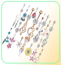 Dangle Belly Ring Whole 20pcs Styl Styl Button Navel Button Body Biżuteria Barbell9532118