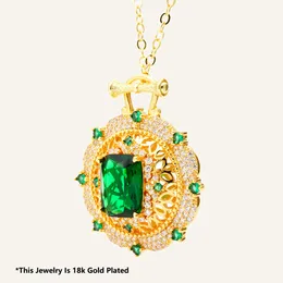 Emerald Diamond Necklace Womens Diamond Necklace 18 Gold Plated Hollow Pendant Unique Necklaces High Pendants Mom Chain Couples Jewelry Gems Jewels Hard Jewelry