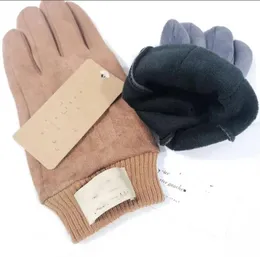 windproof leather gloves lady touch screen rabbit fur mouth winter heat preservation wind style out